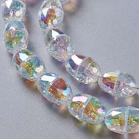 Glass Imitation Austrian Crystal Beads, Faceted Half Oval