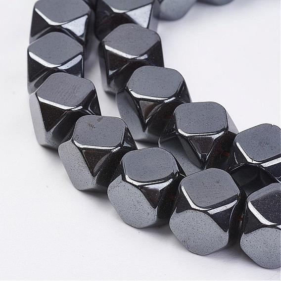 Non-magnetic Synthetic Hematite Beads Strands, Faceted, Cube
