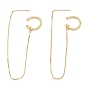 Brass Ear Threads, Cuff Earrings, with Box Chains