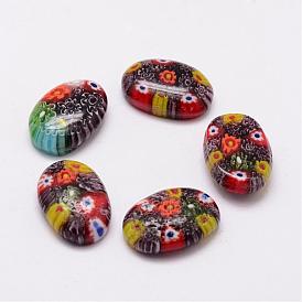 Handmade Millefiori Glass Cabochons, Oval