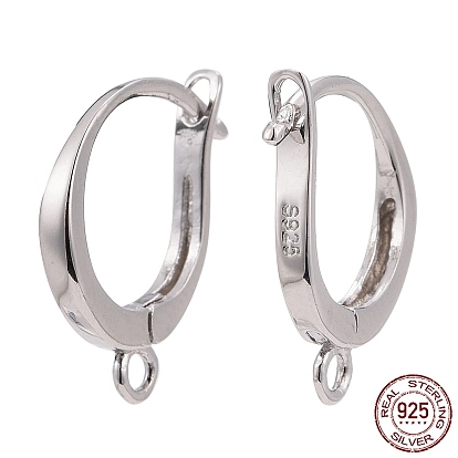 925 Sterling Silver Leverback Earring Findings, wit Loop