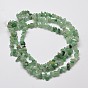 Verts puce aventurine rangées de perles naturelles, 4~12x4~7x2~5mm, Trou: 1mm, environ 33.8 pouce