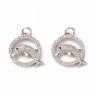 Micro latón allanan colgantes cúbicos del zirconia, con anillo de salto, anillo con colgante de delfín