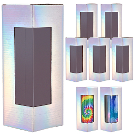 BENECREAT 8Pcs Laser Style Paper Boxes, Rectangle with Clear Window, for Water Bottle Storage