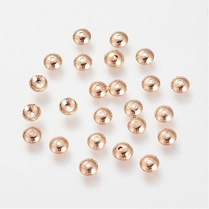 Brass Bead Caps, Nickel Free, Real 18K Gold Plated