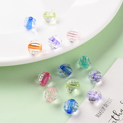Perles acryliques transparentes, ronde, facette