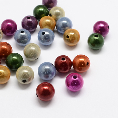 Perles acryliques laquées, perles de miracle, ronde, Perle en bourrelet