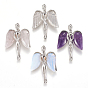 Mixed Gemstone Pendants, with Brass Findings, Angel