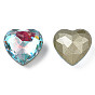 Glass Rhinestone Cabochons, Nail Art Decoration Accessories, Faceted, Heart