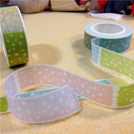 Polka Dot Pattern DIY Scrapbook Decorative Paper Tapes, Adhesive Tapes, 15mm, 10m/roll