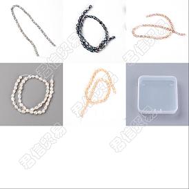 Ahandmaker 150 pcs 5 couleurs perles de perles naturelles brins, nacré, ovale