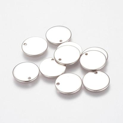 304 Stainless Steel Stamping Blank Tag Charms, Flat Round