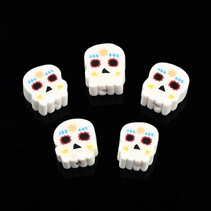 Handmade Polymer Clay Beads, Skull