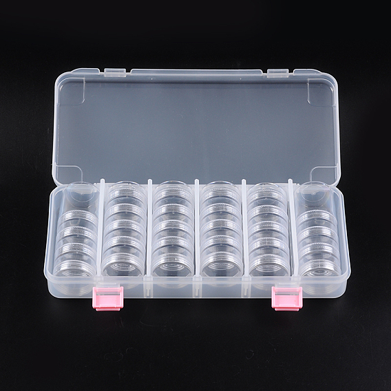Plastic Bead Storage Containers with Lids and 30PCS Mini Storage Jars, for Jewelry Painting DIY Art Craft Nail Glitter Powder