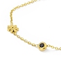 Bracelets à maillons en cristal et strass de jais avec fleur, placage ionique (ip) 304 bijoux en acier inoxydable pour femmes