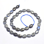 Natural Labradorite Beads Strands, Faceted, Oval