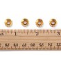 Séparateurs perles en verre avec strass en laiton, Grade a, rondelle, métal couleur or