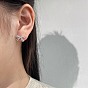 925 Boucles d'oreilles à nœud papillon en argent sterling avec micro pavé de zircone cubique pour femme