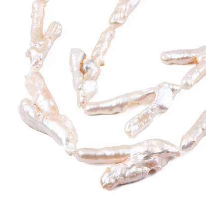 Natural Baroque Pearl Keshi Pearl Beads Strands, Cultured Freshwater Pearl, Claw