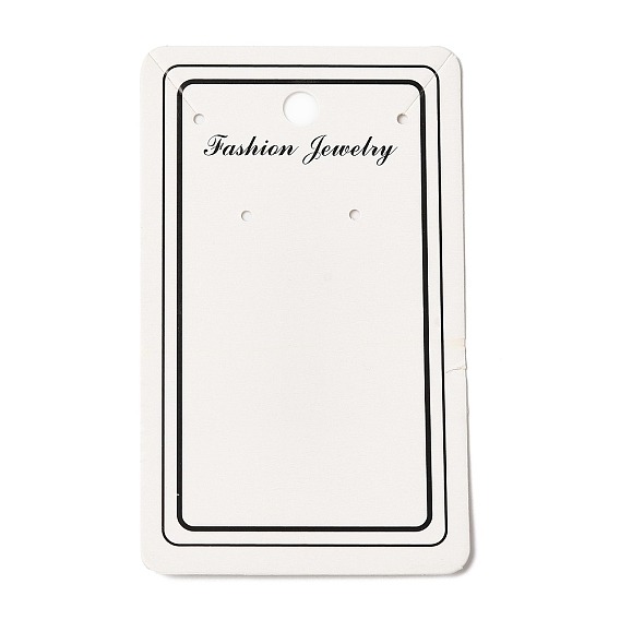 Papier rectangle une paire de cartes d'affichage de boucle d'oreille avec trou de suspension, carte d'affichage de bijoux pour le stockage de boucles d'oreilles