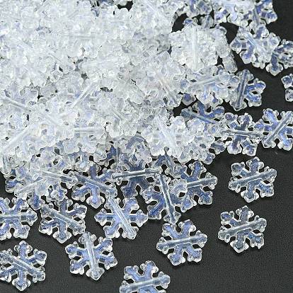 Transparent Acrylic Beads, Glitter Powder, Snowflake
