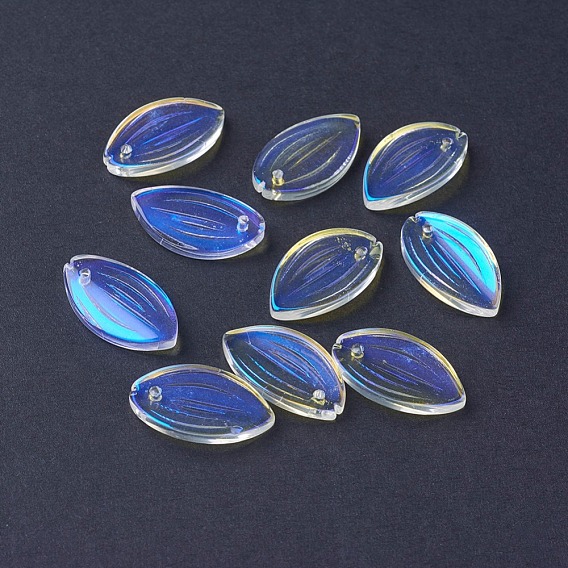 Electroplate Glass Pendants, AB Color Plated, Petal