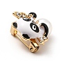 Panda with Wings Enamel Pin with ABS Pearl Beaded, Golden Alloy Animal Brooch for Backpack Clothes, Cadmium Free & Lead Free