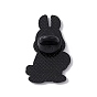 Pasador de esmalte de conejo tema de Pascua, Broche de animal de aleación negra de electroforesis para ropa de mochila