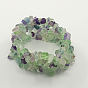 Gemstone Chip Bracelets, Natural Fluorite Chips Jewelry