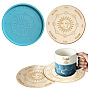 Moldes de silicona para taza redonda plana con tema de tablero de astrología, moldes de resina, para la fabricación artesanal de resina uv diy y resina epoxi