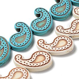 Synthetic Turquoise Dyed Beads Strands, Teardrop