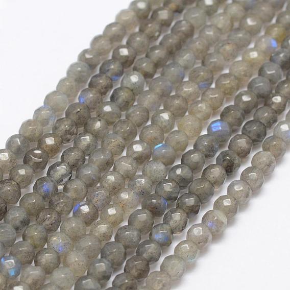 Chapelets de perles labradorite naturelle , facette, ronde