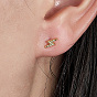 Boucles d'oreilles à tige en argent sterling avec micro pavé de zircones cubiques, éclair