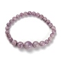 Colliers de perles graduées en pierres précieuses naturelles et ensembles de bijoux de bracelets extensibles, Avec l'acier homard fermoirs pince en acier inoxydable