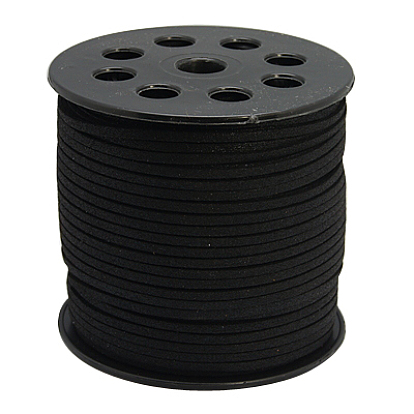 Порошок блеск искусственного замша шнур, искусственная замшевая кружева, 3 мм, 100 ярдов / рулон