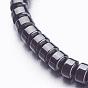 Non-magnetic Synthetic Hematite Beaded Stretch Bracelets, Flat Round
