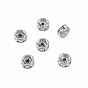 Disc 316 Surgical Stainless Steel Spacer Beads, for Jewelry Craft Making Findings, with Rhinestone, 6x3mm, Hole: 1mm