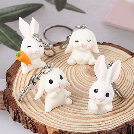 Cute Bunny Keychain for Best Friends, Couples and Car Keys - Adorable Bag Charm Pendant