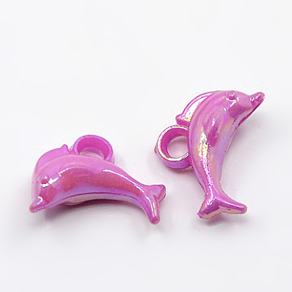 Pendentifs de dauphins, ab pendentifs couleur en plastique