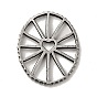 Тибетский стиль 304 филигранные соединения из нержавеющей стали, овальное колесо с рисунком сердца