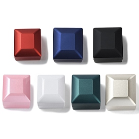 Boîtes de rangement pour anneaux en plastique rectangulaires, coffret cadeau pour bague à bijoux avec intérieur en velours et lumière LED