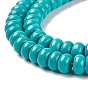 Natural Magnesite Beads Strands, Dyed, Turquoise, Rondelle