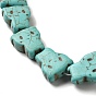 Brins de perles synthétiques teintes en turquoise, forme de chat