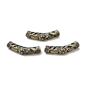 Tibetan Style Rack Plating Brass Beads, Curved Tube, Long-Lasting Plated