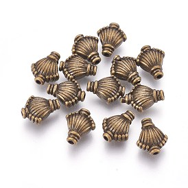 Perles en alliage de style tibétain, sans cadmium et sans plomb, coquille, Longueur 11mm,  largeur de 9 mm, épaisseur de 5mm, Trou: 1mm
