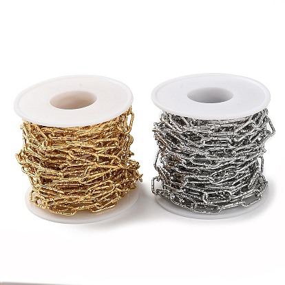 304 cadenas de clips de papel con textura de acero inoxidable, soldada, con carrete