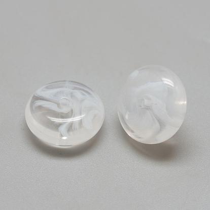 Perles acryliques, style de pierres fines imitation, Couleur de deux tons, rondelle