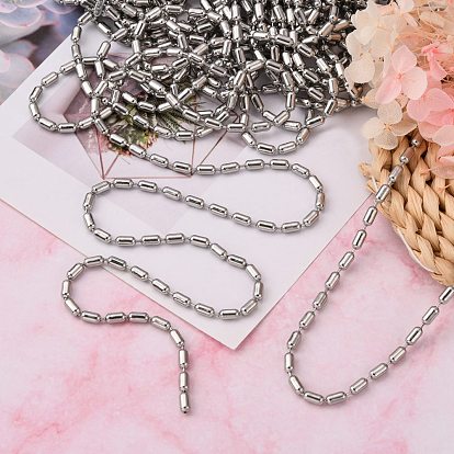 304 Stainless Steel Ball Chains, Beaded Chain, 3mm
