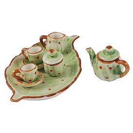 Porcelain Tea Set Decorations, 92x58x18mm