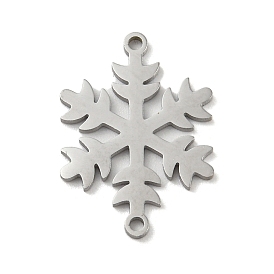 304 Stainless Steel Connector Charms, Christmas Snowflake Links